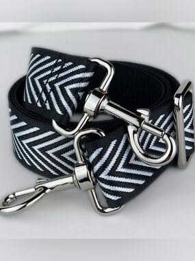 Crossbody Adjustable Chevron Strap for Women’s Bags Black & White